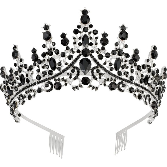 Accessories - Elegant Black Crystal Tiara Brand New